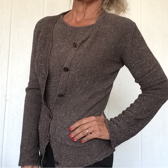 GIORGIO ARMANI SPARKLE SWEATER TWINSET CARDIGAN SIZE 4 - Picture 5 of 14